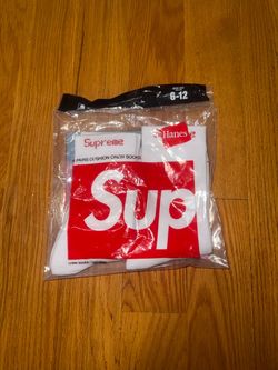 white supreme and hanes collab socks