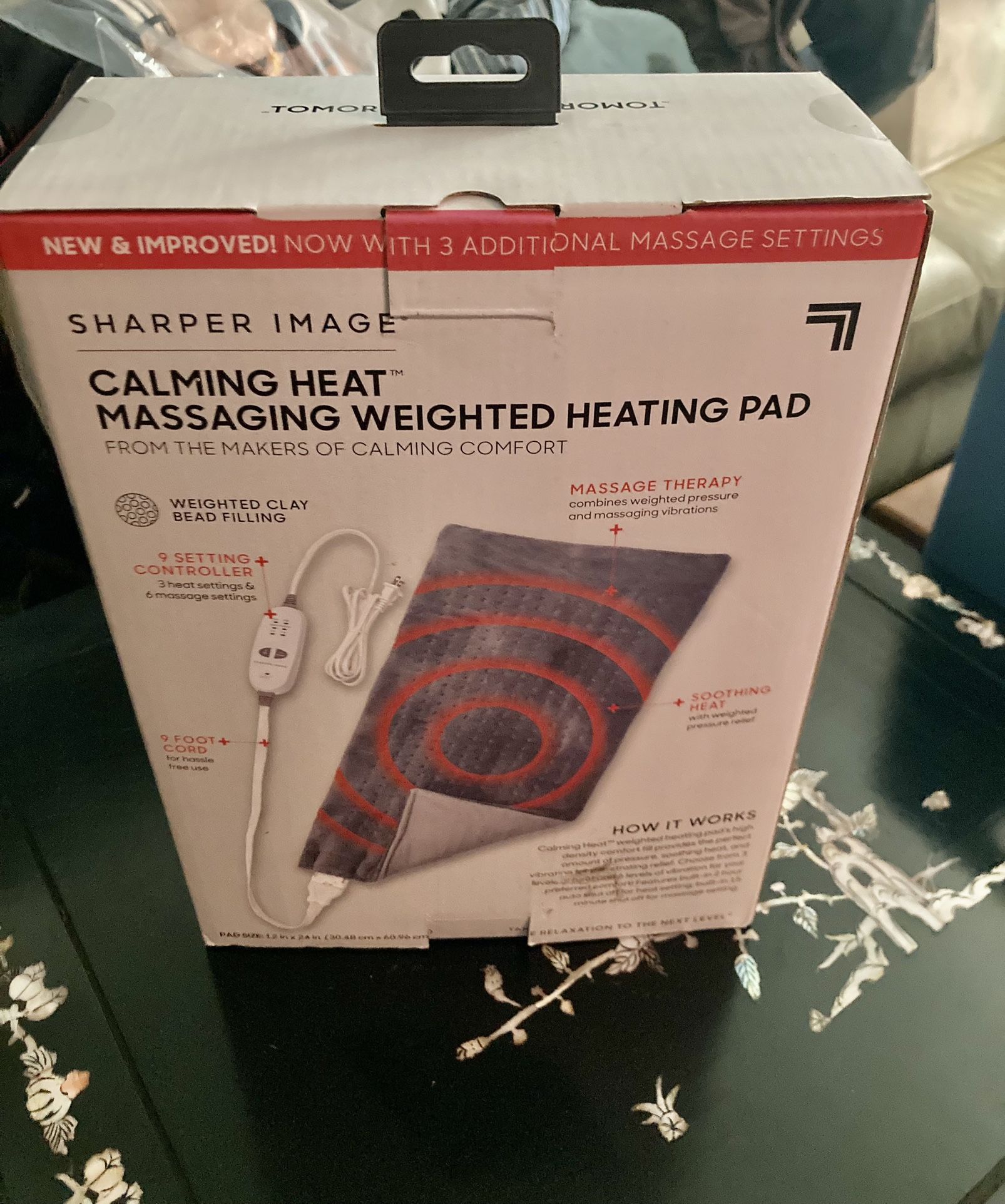 Calming Heat Massaging Heating Pad New In The Box Never Use