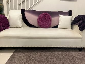 2 authentic white leather couches