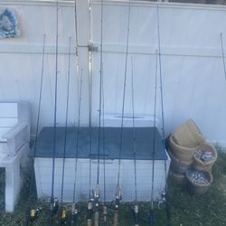 Fresh Water Fishing Poles And Reels Ready To Use 