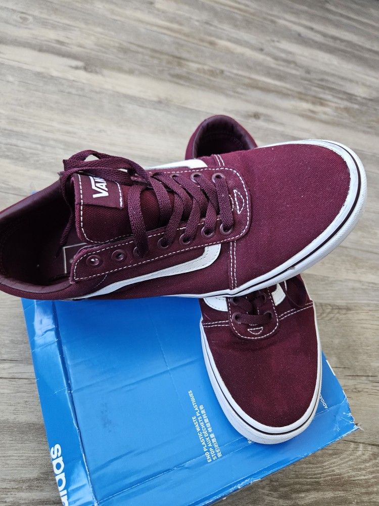 Burgundy Vans Size 10 M