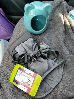 Size XS Grey Harness Vest for Dogs. Hamster Ceramic Hideaway. Both for 10.00 or 5.00 each