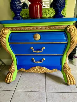 Dresser Maximalist Blue Green And Gold