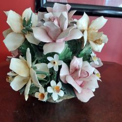 Large Capodimonte Flower Basket