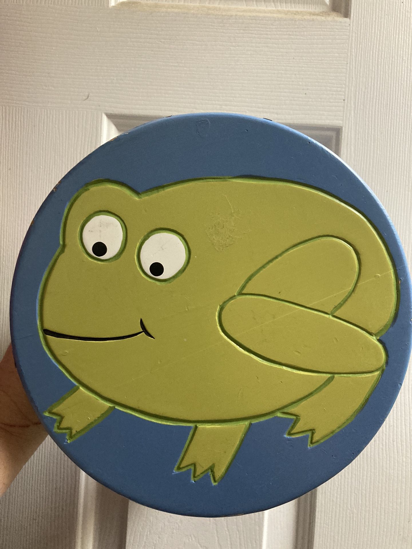 Small Blue Frog Stool 