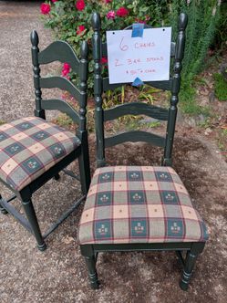 6 Chairs and 2 matching bar stools $50 a piece or best offer by June 15th 2026