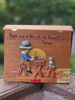 Vtg 1978 Custom Jose Melendi Churchill Wooden Cigar Keepsake Box