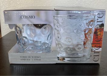 Set Of FOUR (4) Cosmo Vaso De Whiskey Drinking Glasses 12.5 Oz