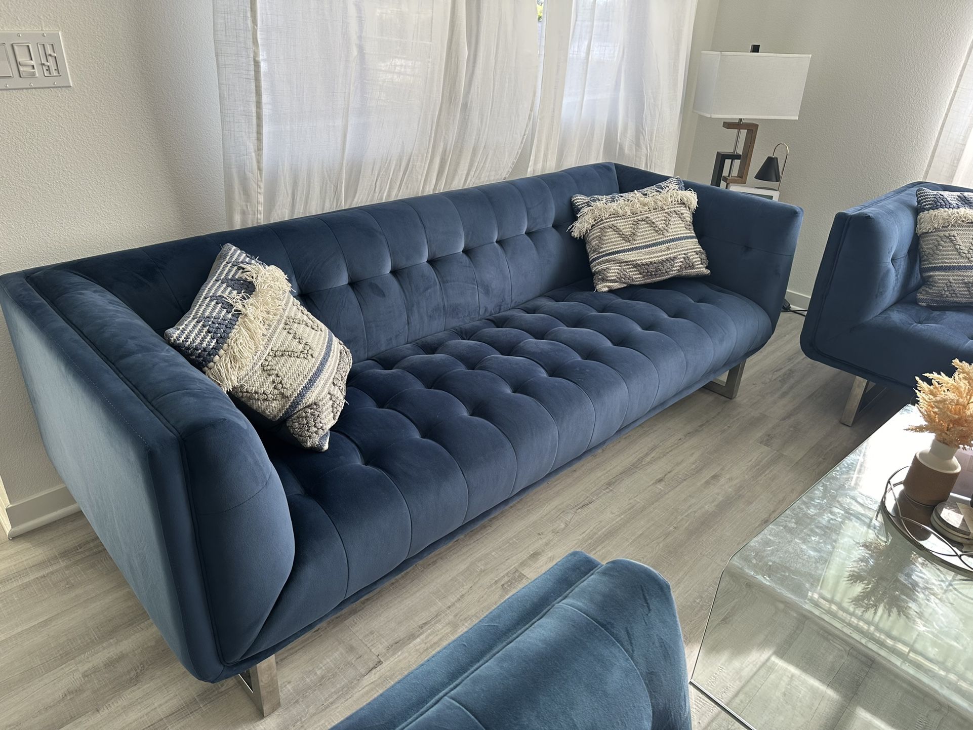 Blue Couches Set Of 3 