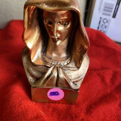 5 Inch Copper Plated Alabaster Virgin Mary Statue Imported From Greece (5 available)