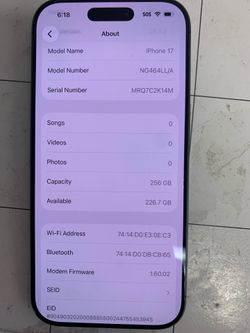 Unlocked iPhone 17 256gb black
