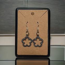Handmade Flower DropEarrings With 925 Silver Plated Hooks