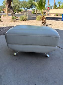 White leather ottoman