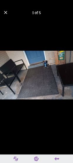 Black Metal Outdoor Patio Chair, bench and glass table