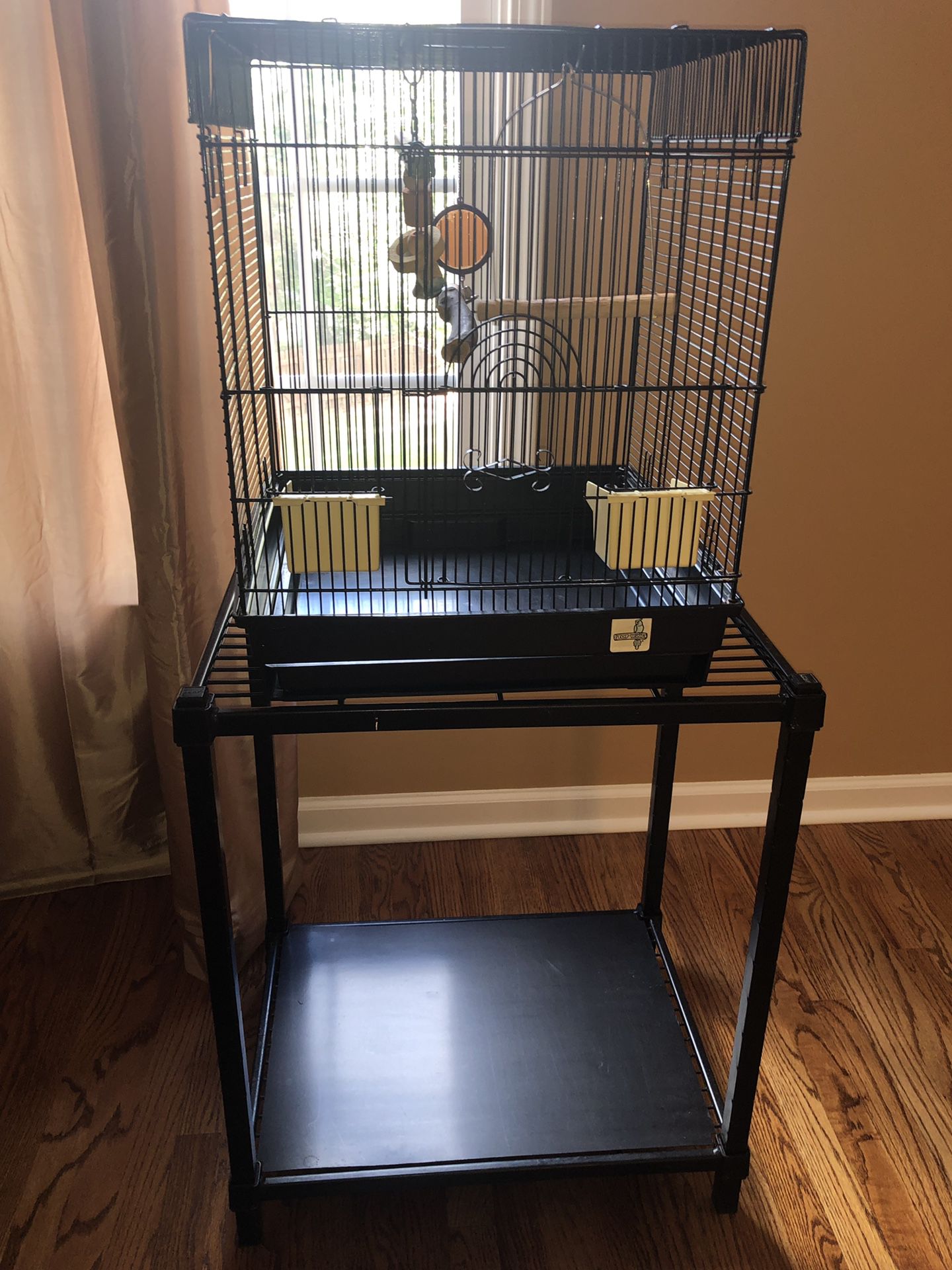 Bird Cage and Stand - Black