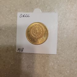 1918 Mexico 20 Gold Pesos.  Uncirculated 