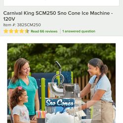 Carnival King SCM250 Sno Cone Ice Machine - 120V