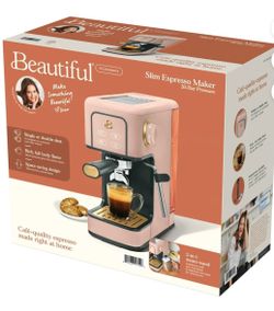 Beautiful Slim Espresso Maker with 20-Bar Pressure, Rose