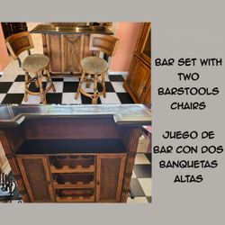 Bar Set with Two Barstools Chairs