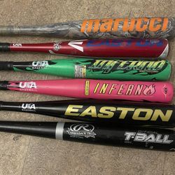 Baseball Bats USA Little League Approved Small Light TBall Bats