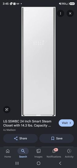 LG 24" stylist steam closet, White