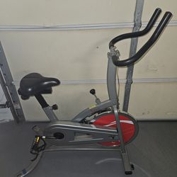 Gray and Red Stationary Exercise Bike