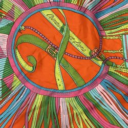HERMES "Ceintures et Liens" 100% Silk Scarf Shawl 49" - Made in France