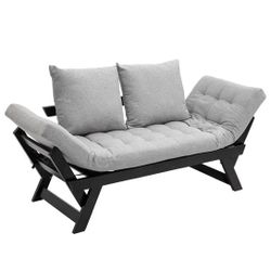 HOMCOM Single Person 3 Position Convertible Chaise Lounger Sofa Bed 