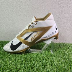 Nike Alpha Menace 4 Pro White/Gold Football FZ7702-109 Men's Size 17 New!! 