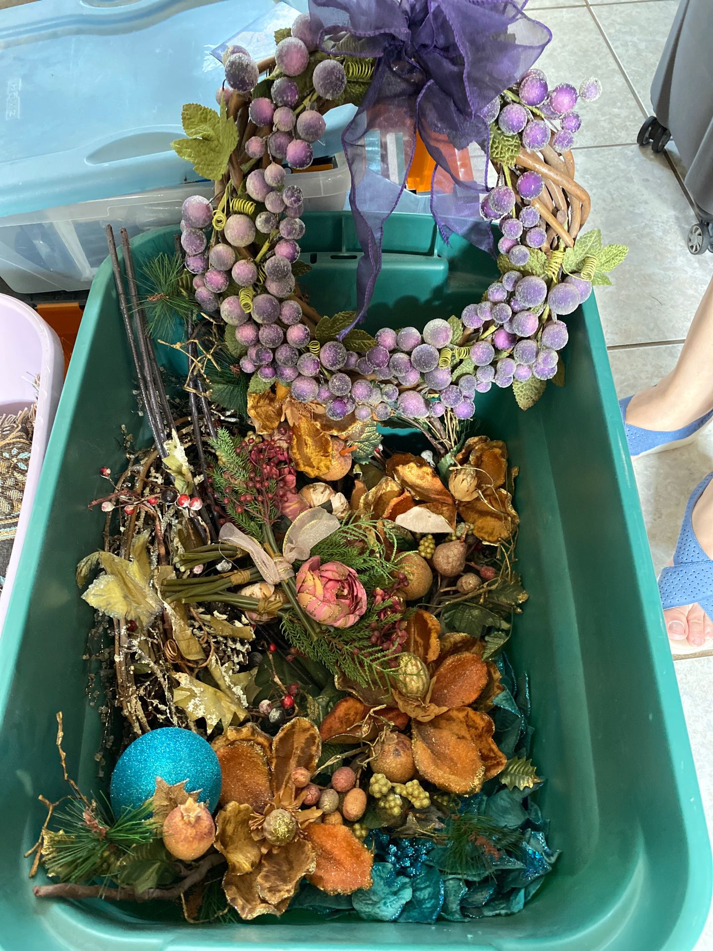 Box of flowers for decorating