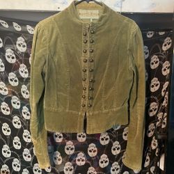 Miss Me Military-Style Velvet Jacket