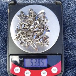 14k White Gold Figaro 28” 7mm