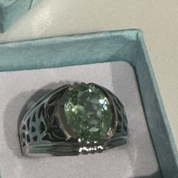 Real silver Peridot Ring