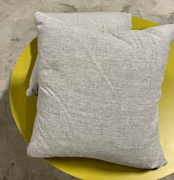 2 Grey Decorative Linen Pillows