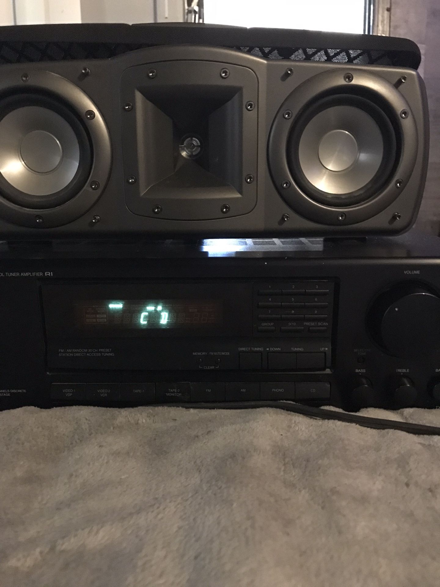 ONKYO Amplifier. And Klipsch Center Speaker