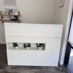 Beautiful arched mirror with a unique beaded frame design. White border with warm terracotta accents adds a stylish boho or farmhouse touch. Great for