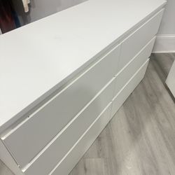 White IKEA 6 Draw Dresser 