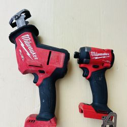 Milwaukee FUEL 1/4” Impact Driver & One-Hand Reciprocating Saw Bundle – No battery 