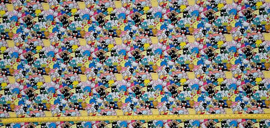 Hello Kitty FRIENDS Sanrio Cotton Fabric Half Yard 