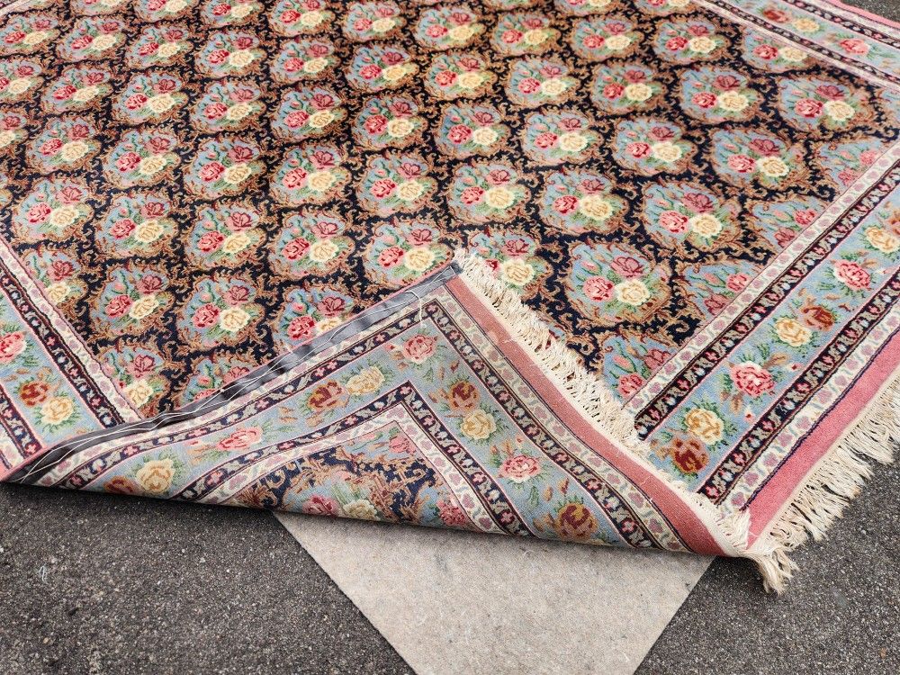 Pair of Exquisite Handcrafted Wool Area Rugs – Premium Quality, Includes Pads Rugs & Carpets