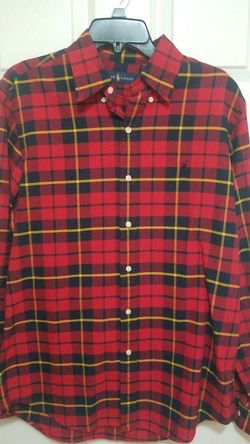 Polo Ralph Lauren Plaid Long Sleeve Shirt red men