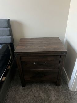 Dark wood nightstand set of 2