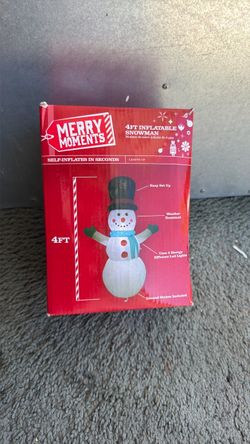 Inflatable holiday snowman, 4 feet, $23
