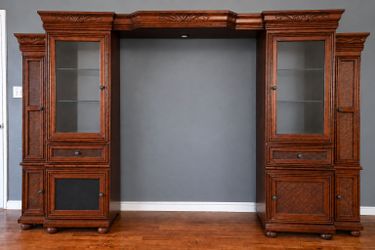 Large High-Quality Wood Entertainment Center / Media Wall