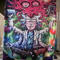 RICK N MORTY TAPESTRY OVER 6ft..Great for a 💨🚭💨💨. ASKING $20 EACH!!!!