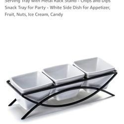 Tray with Metal Rack Stand - Chips an