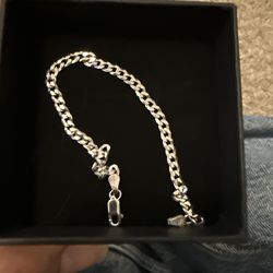 7” Sterling Silver Bracelet W/rodium Finish