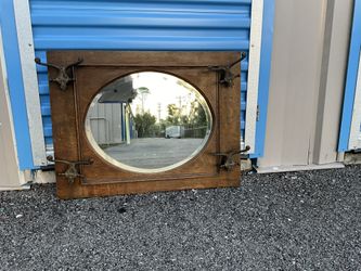 Antique Mirror With Hooks Originally On Hall Tree