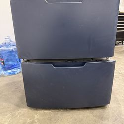 2-GE 28 Inch Wide Laundry Pedestal with Stainless Steel Ball Bearing Storage Drawer