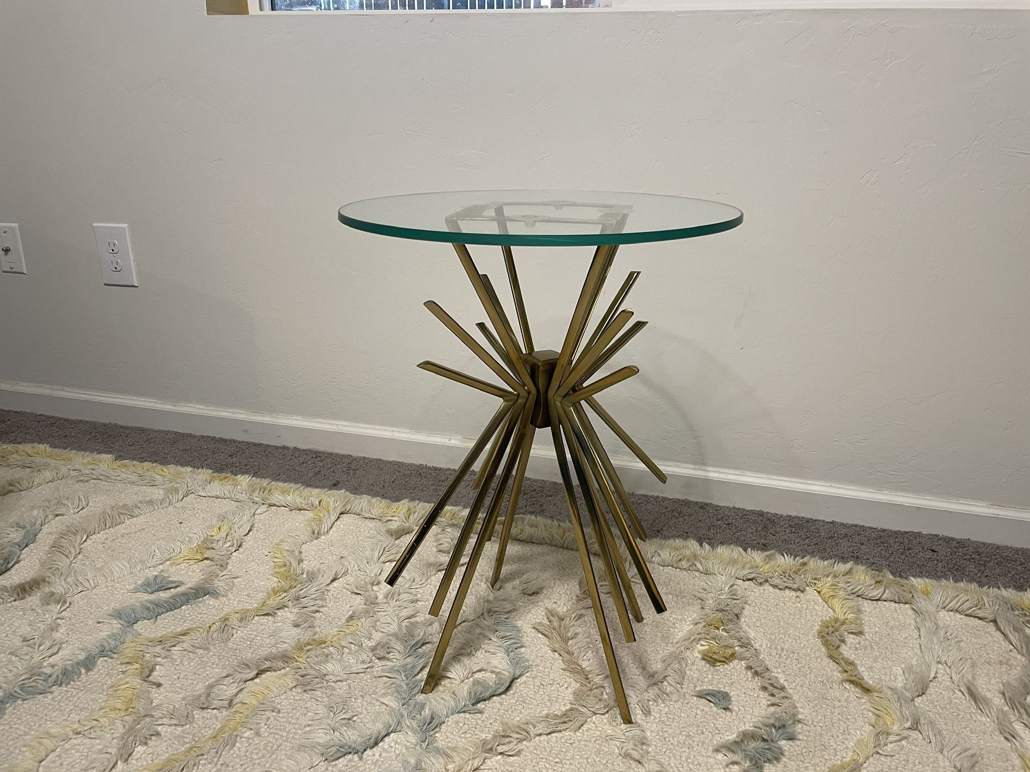 Gold And Glass Side Table